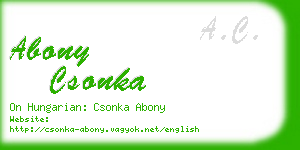 abony csonka business card